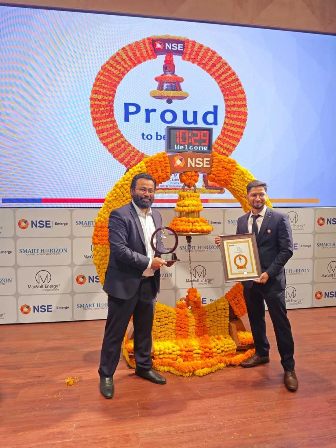 Maxvolt Energy IPO listing ceremony