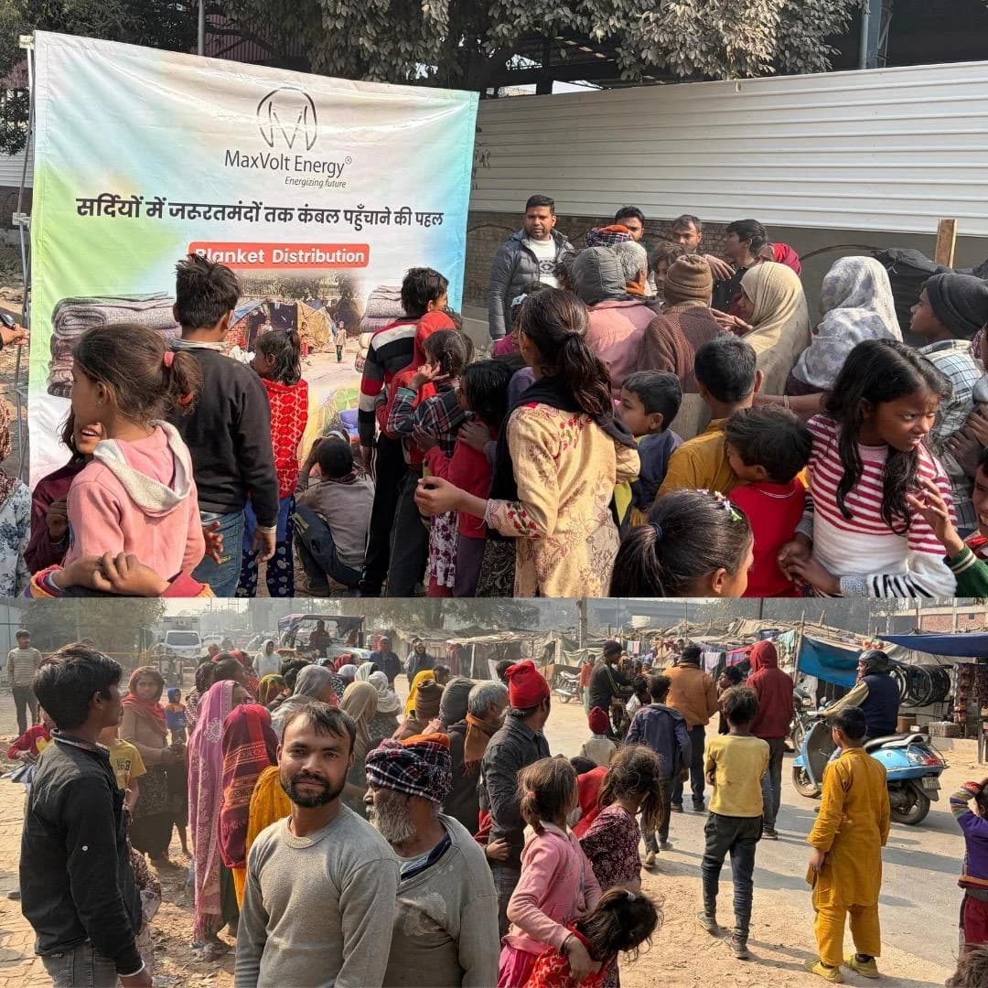 Maxvolt Energy Completes 7-Day Blanket Distribution Drive Across Noida and Ghaziabad Slums