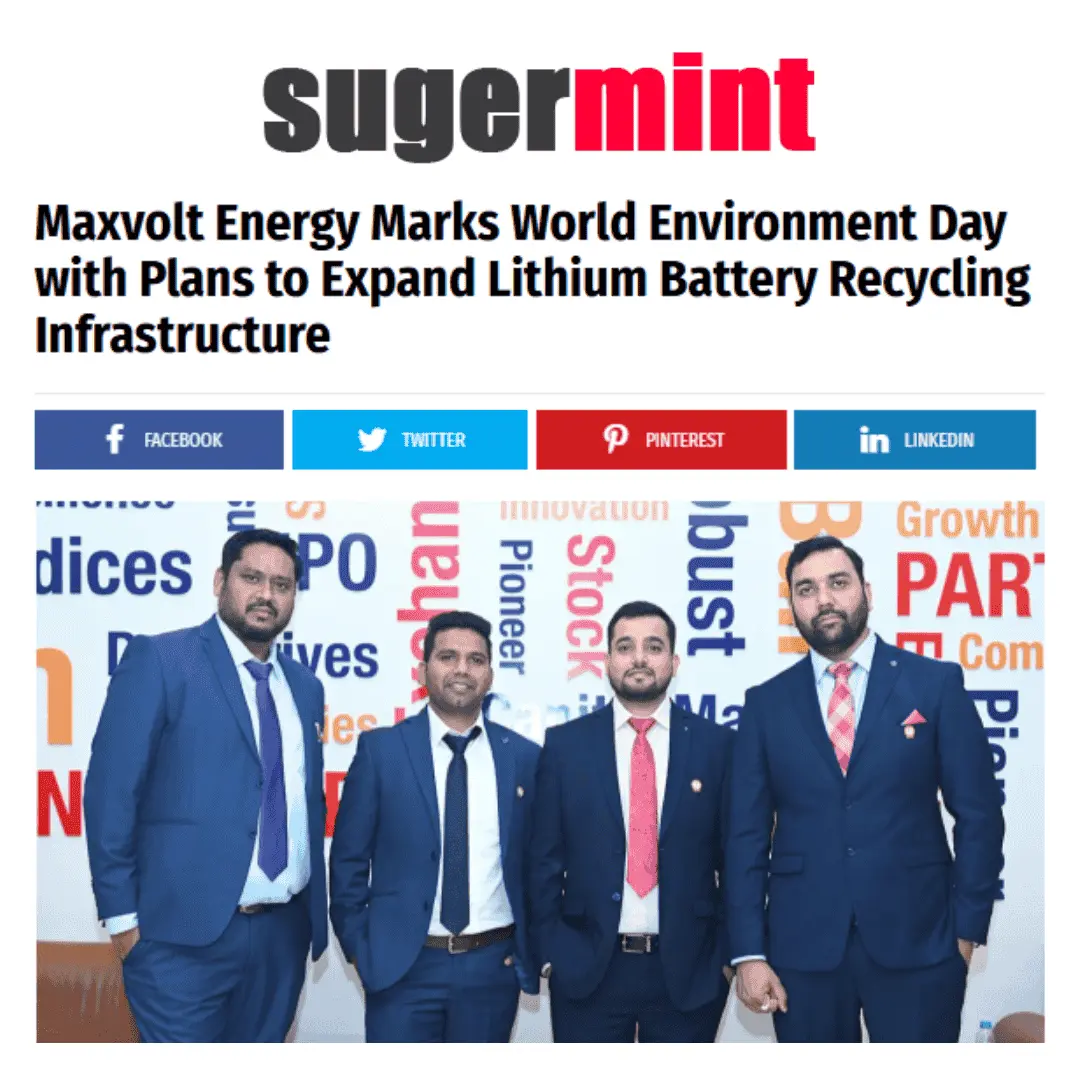 Maxvolt Energy Accelerates Green Innovation with New Lithium Battery Recycling Plant Announcement