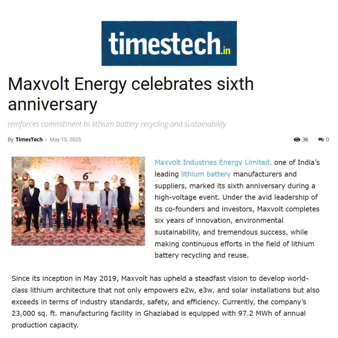 Maxvolt Energy Celebrates 6 Years of Innovation, Growth & Sustainability