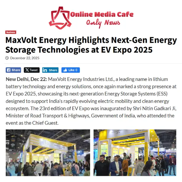 MaxVolt Energy Highlights Next-Gen Energy Storage Technologies at EV Expo 2025